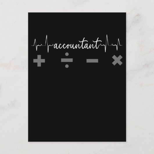 Accountant Heartbeat Humor CPA Boekhouding Briefkaart (Voorkant)