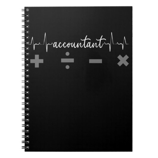 Accountant Heartbeat Humor CPA Boekhouding Notitieboek (Voorkant)
