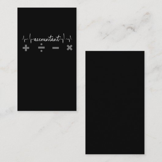 Accountant Heartbeat Humor CPA Boekhouding Visitekaartje (Voorkant / Achterkant)
