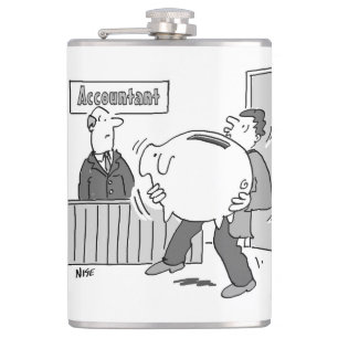 Accountant heeft een client met Giant Piggy Bank Heupfles