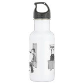 Accountant heeft een client met Giant Piggy Bank Waterfles (Achterkant)