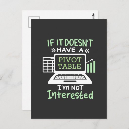 Accountant heeft een draaitabel briefkaart (Voorkant / Achterkant)