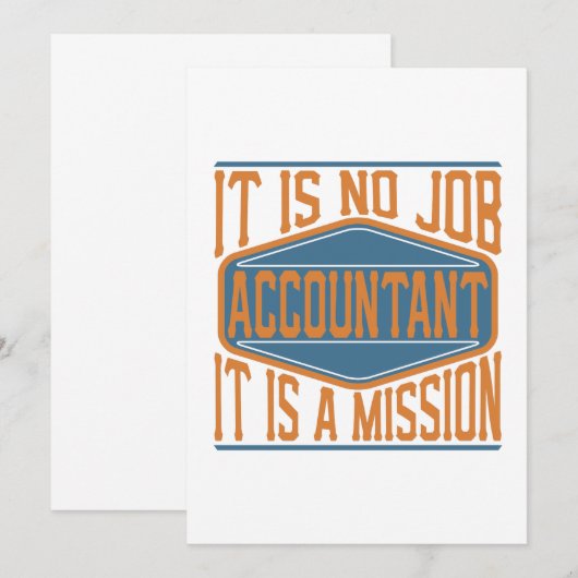 Accountant: het is geen baan, het is een missie bedankkaart (Voorkant / Achterkant)