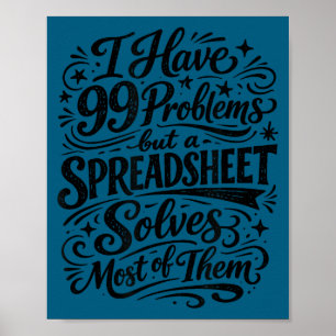 Accountant humor spreadsheet data-analist poster