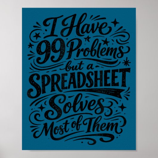 Accountant humor spreadsheet data-analist poster (Voorkant)