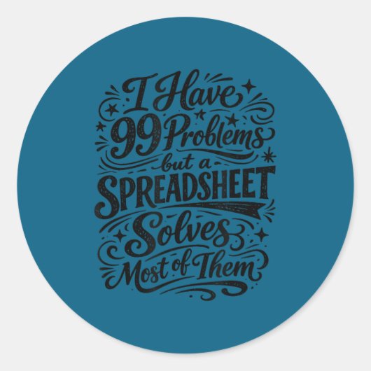 Accountant humor spreadsheet data analyst ronde sticker (Voorkant)