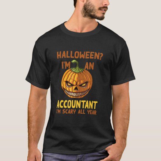 Accountant: Ik ben het hele jaar eng. T-shirt (Voorkant)