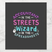 Accountant in de straten wijn etiket (Enkel label)