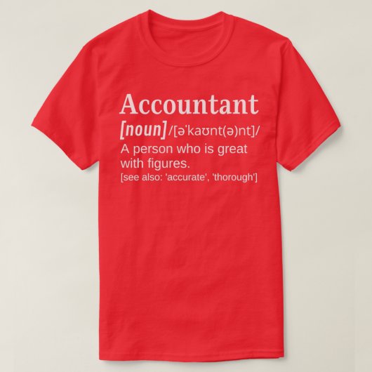 Accountant Joke Funny Dictionary Ideaal T-shirt (Design voorkant)