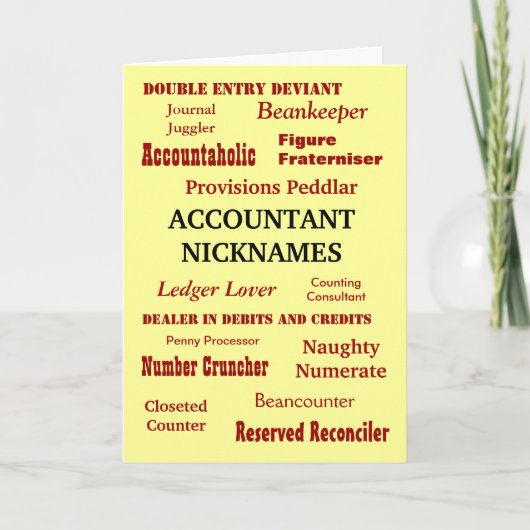 Accountant | Joke Nicknames | Congratulatie Kaart (Voorkant)