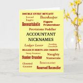 Accountant | Joke Nicknames | Congratulatie Kaart (Gele Bloem)