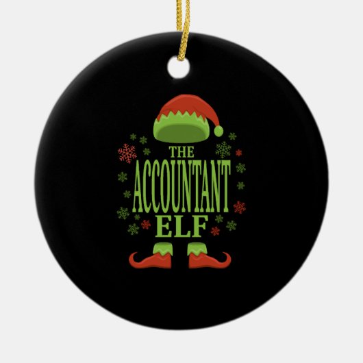 Accountant Kerst Elf Keramisch Ornament (Voorkant)