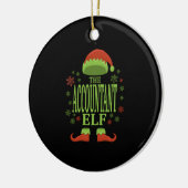 Accountant Kerst Elf Keramisch Ornament (Links)