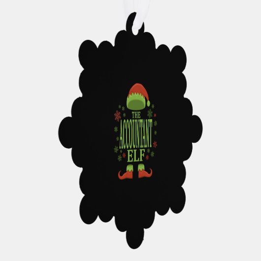 Accountant Kerst Elf Ornament Kaart (Rechts)