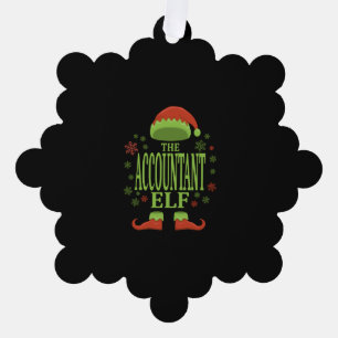 Accountant Kerst Elf Ornament Kaart