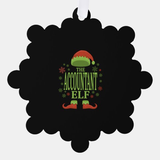 Accountant Kerst Elf Ornament Kaart (Voorkant)