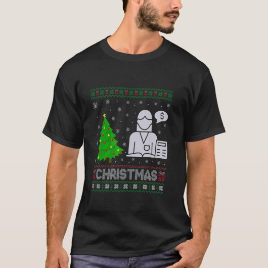 Accountant Kerstboom Lighting Ugly Christmas Sweat T-shirt (Voorkant)