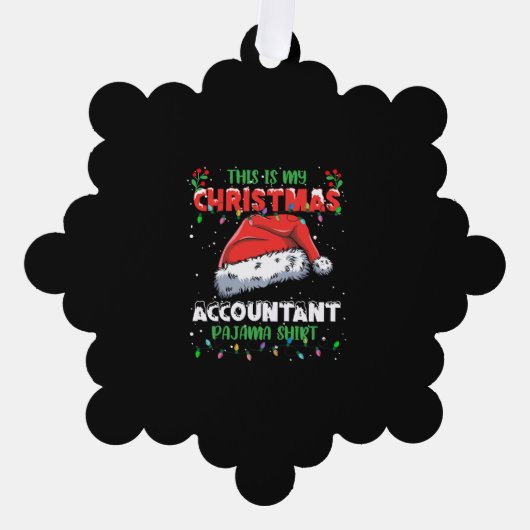 Accountant Kerstverlichting Pyjama Shirt Ornament Kaart (Voorkant)