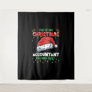 Accountant Kerstverlichting Pyjama Shirt Wandkleed