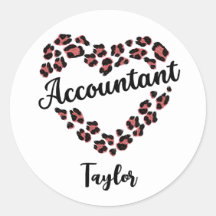 Accountant Leopard Heart Lijst Wit