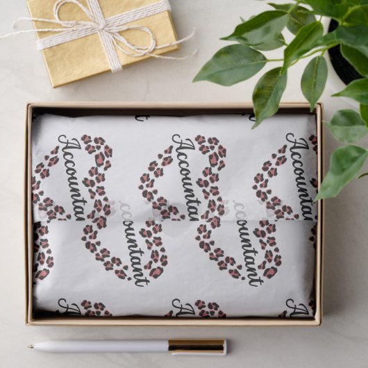 Accountant Leopard Heart Lijst Wit Tissuepapier (Geschenk)