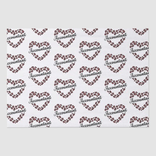 Accountant Leopard Heart Lijst Wit Tissuepapier (Voorkant)