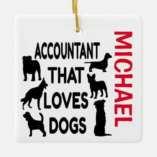 Accountant loves HoS CUSTOM Keramisch Ornament (Voorkant)