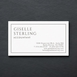 Accountant Luxe Minimalistisch Zwart Wit Visitekaartje