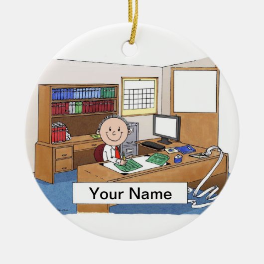 Accountant: man keramisch ornament (Voorkant)