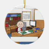 Accountant, man - persoonlijke Cartoon cadeau Keramisch Ornament (Voorkant)