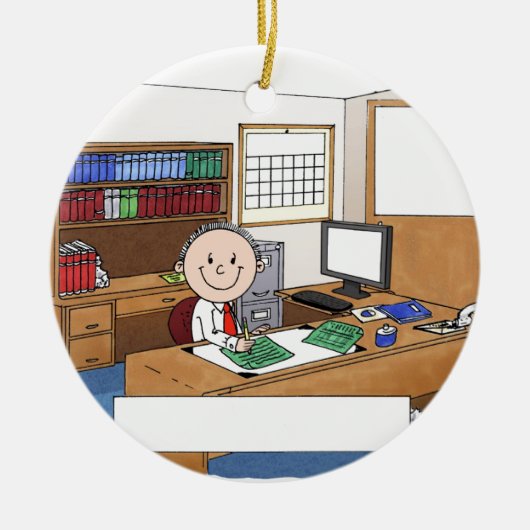 Accountant, man - persoonlijke Cartoon cadeau Keramisch Ornament (Voorkant)