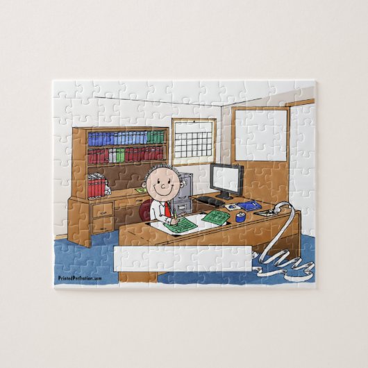 Accountant, man - persoonlijke Cartoon cadeau Legpuzzel (Horizontaal)