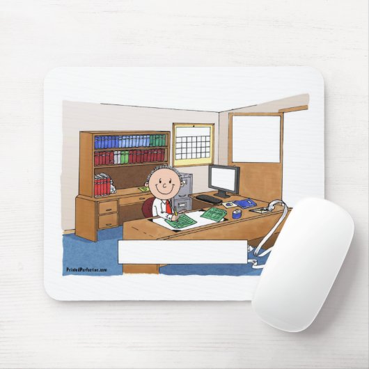 Accountant, man - persoonlijke Cartoon cadeau Muismat (Met muis)