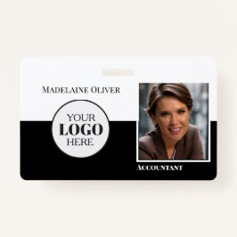 Accountant Medewerker ID Foto QR Zwart Wit Logo Badge