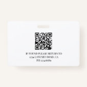Accountant Medewerker ID Foto QR Zwart Wit Logo Badge (Achterkant)