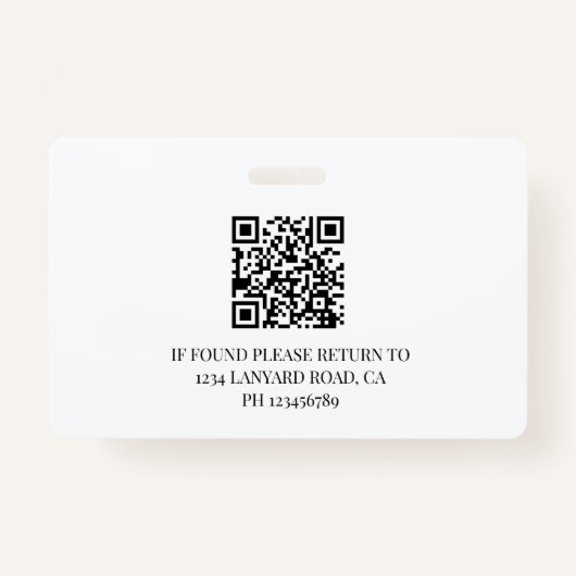 Accountant Medewerker ID Foto QR Zwart Wit Logo Badge (Achterkant)