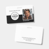 Accountant Medewerker ID Foto Zwart Wit Logo Badge (Voor- en achterkant)