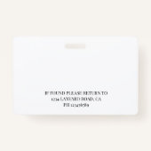 Accountant Medewerker ID Zwart Wit Logo Foto Badge (Achterkant)