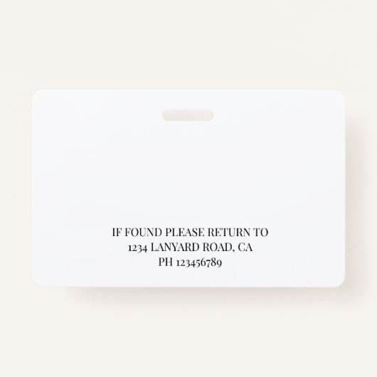 Accountant Medewerker ID Zwart Wit Logo Foto Badge (Achterkant)