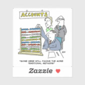 Accountant met behulp van een Abacus op het werk. Sticker (Vel)