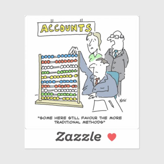 Accountant met behulp van een Abacus op het werk. Sticker (Vel)