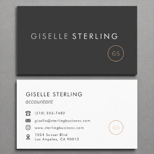 Accountant minimalistische luxe zwart elegant visitekaartje