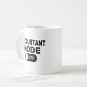 Accountant Mode is uit, Funny Accountant Koffiemok (Voorkant links)