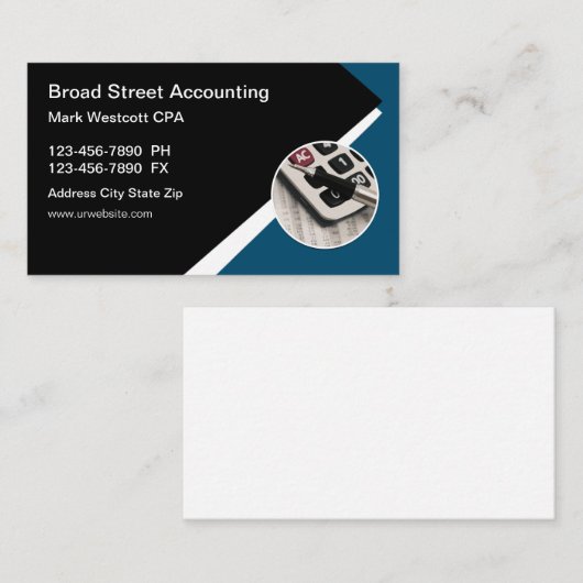 Accountant Moderne klassieke Visitekaartjes (Voorkant / Achterkant)