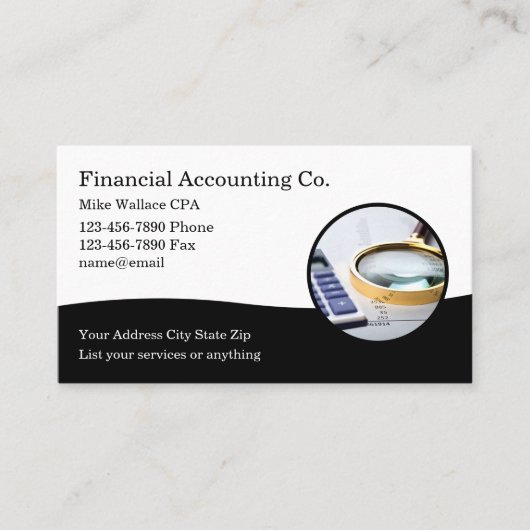 Accountant Moderne Visitekaartjes Sjabloon (Voorkant)