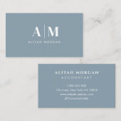 Accountant Monogram Eenvoudig Minimalistisch Stoff Visitekaartje (Voorkant / Achterkant)