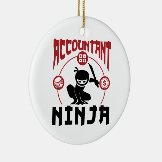 Accountant Ninja Accounting CPA Keramisch Ornament (Rechts)