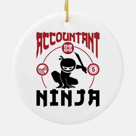 Accountant Ninja Accounting CPA Keramisch Ornament (Achterkant)