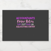 Accountant Nooit Retire Sparkling Wijnetiket (Enkel label)