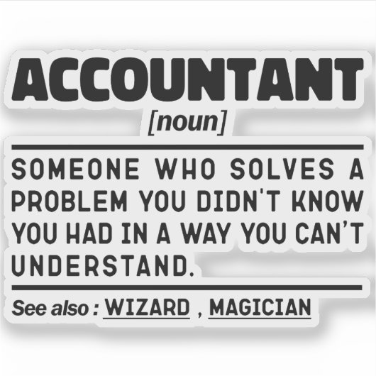 Accountant Noun Definition Cool Accounting Gezegde Sticker (Voorkant)